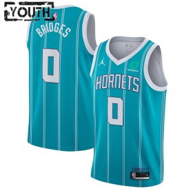 Dres Charlotte Hornets Miles Bridges 0 Jordan 2022-23 Icon Edition Teal Swingman - Dječji